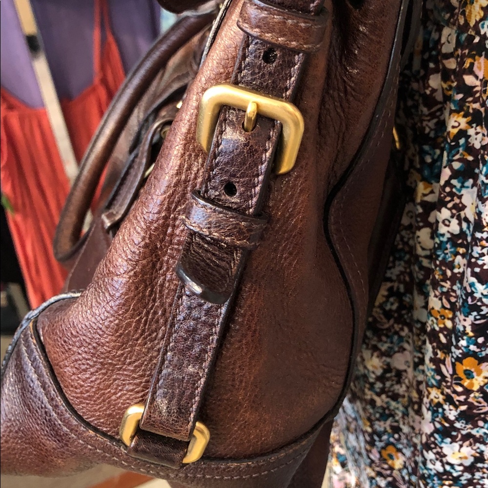 So Beautiful And Stylish!!Prada Brown Leather Satchel with Gold Hardware - Picture 7 of 14
